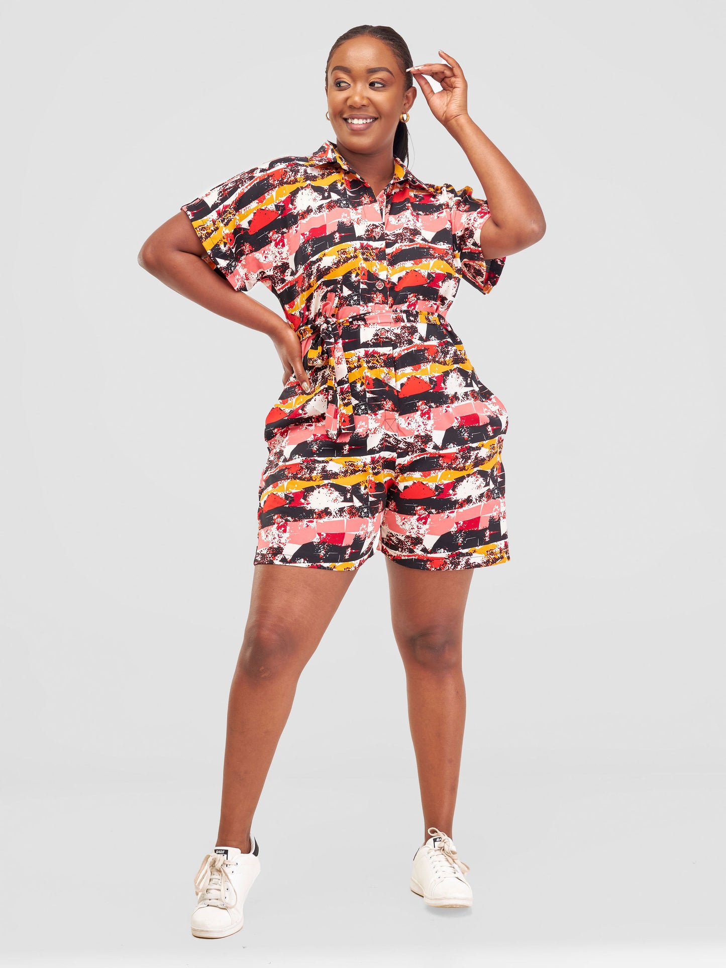 Zarina Fancy Romper- Abstract Print