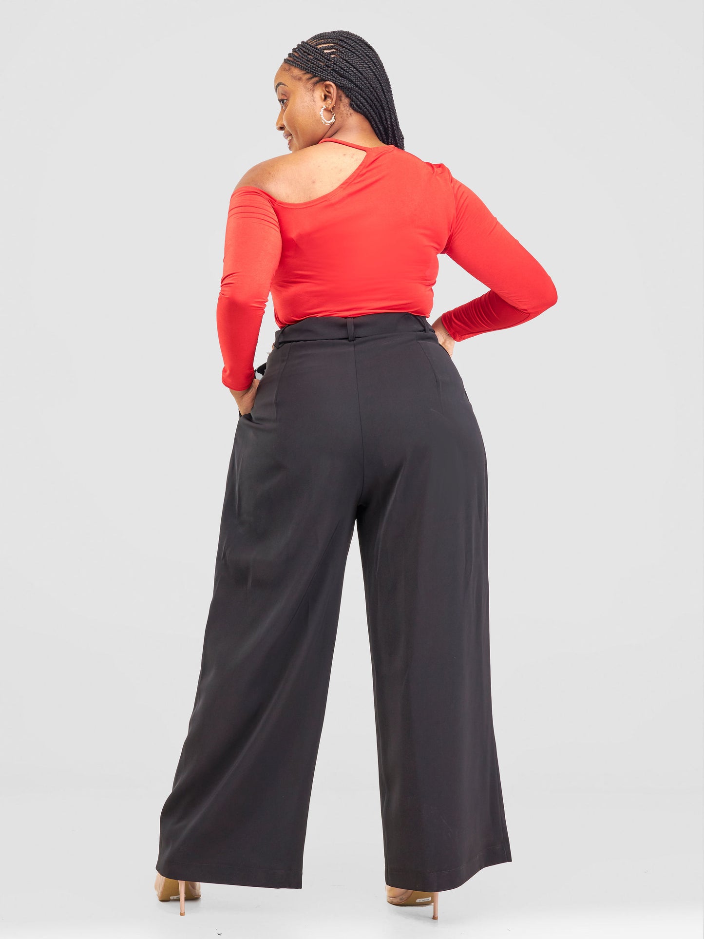 Olivia Timeless Pleated Wide Leg Pants - Black