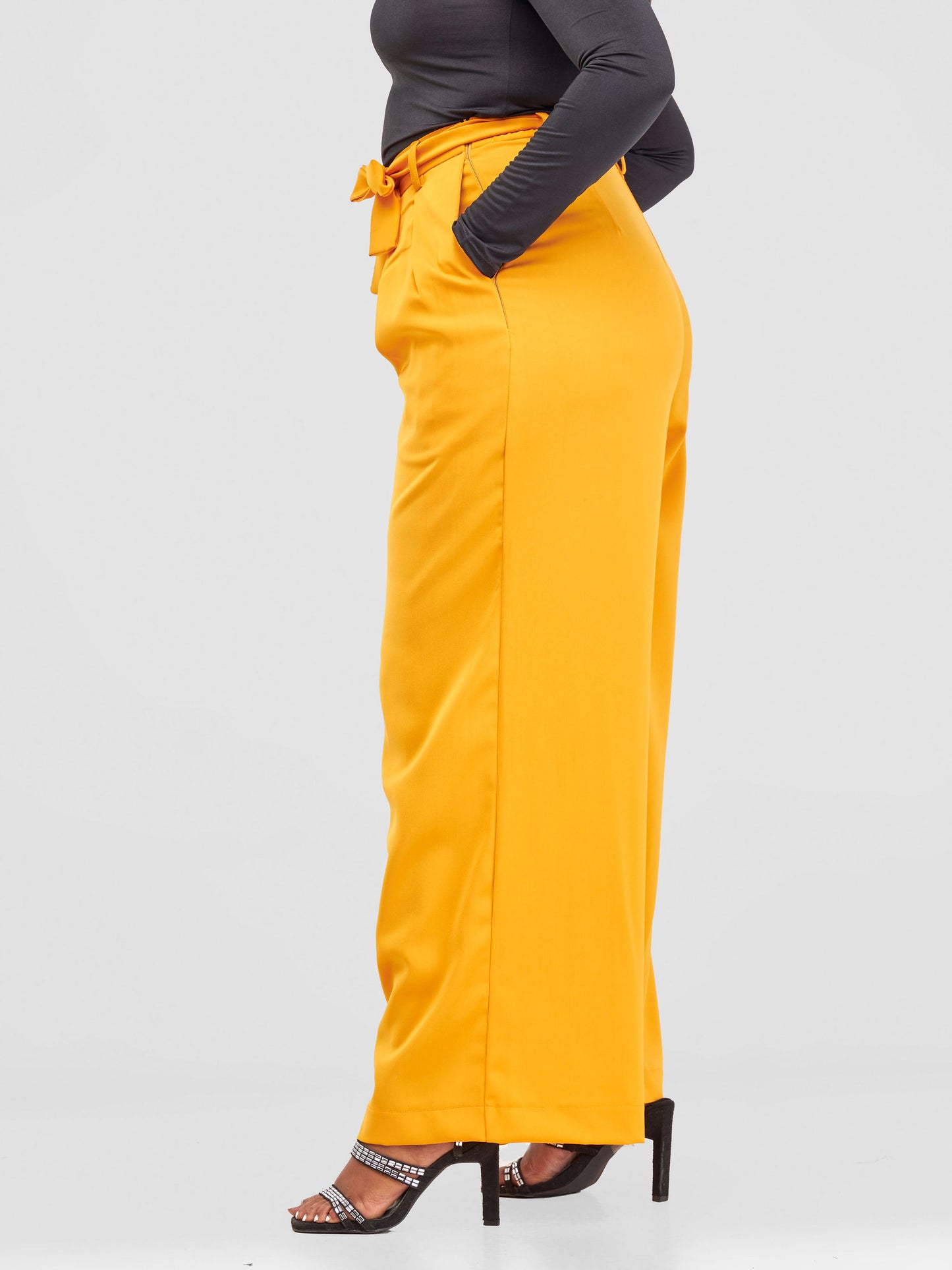 Olivia Timeless Pleated Wide Leg Pants - Mustard