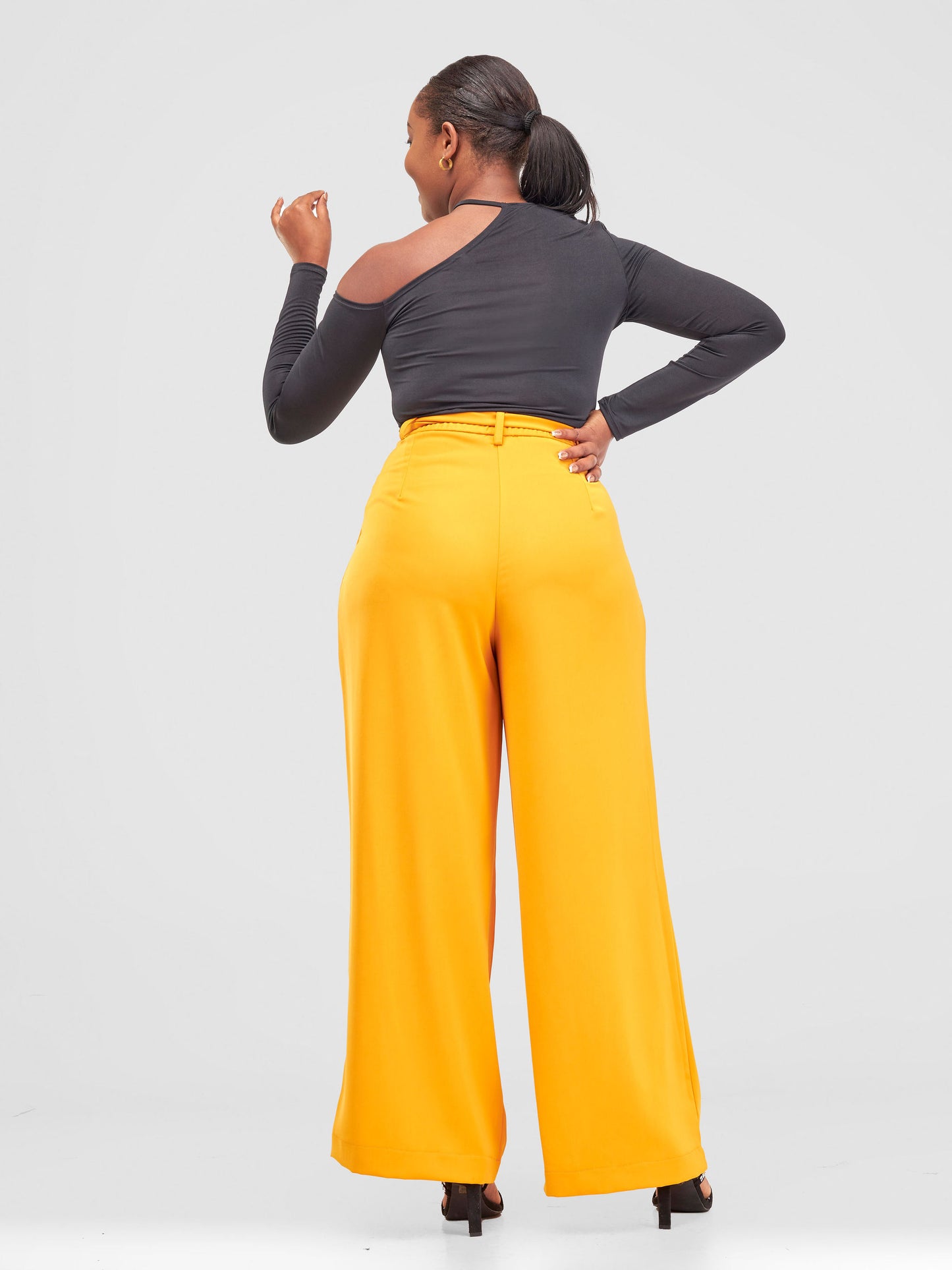 Olivia Timeless Pleated Wide Leg Pants - Mustard