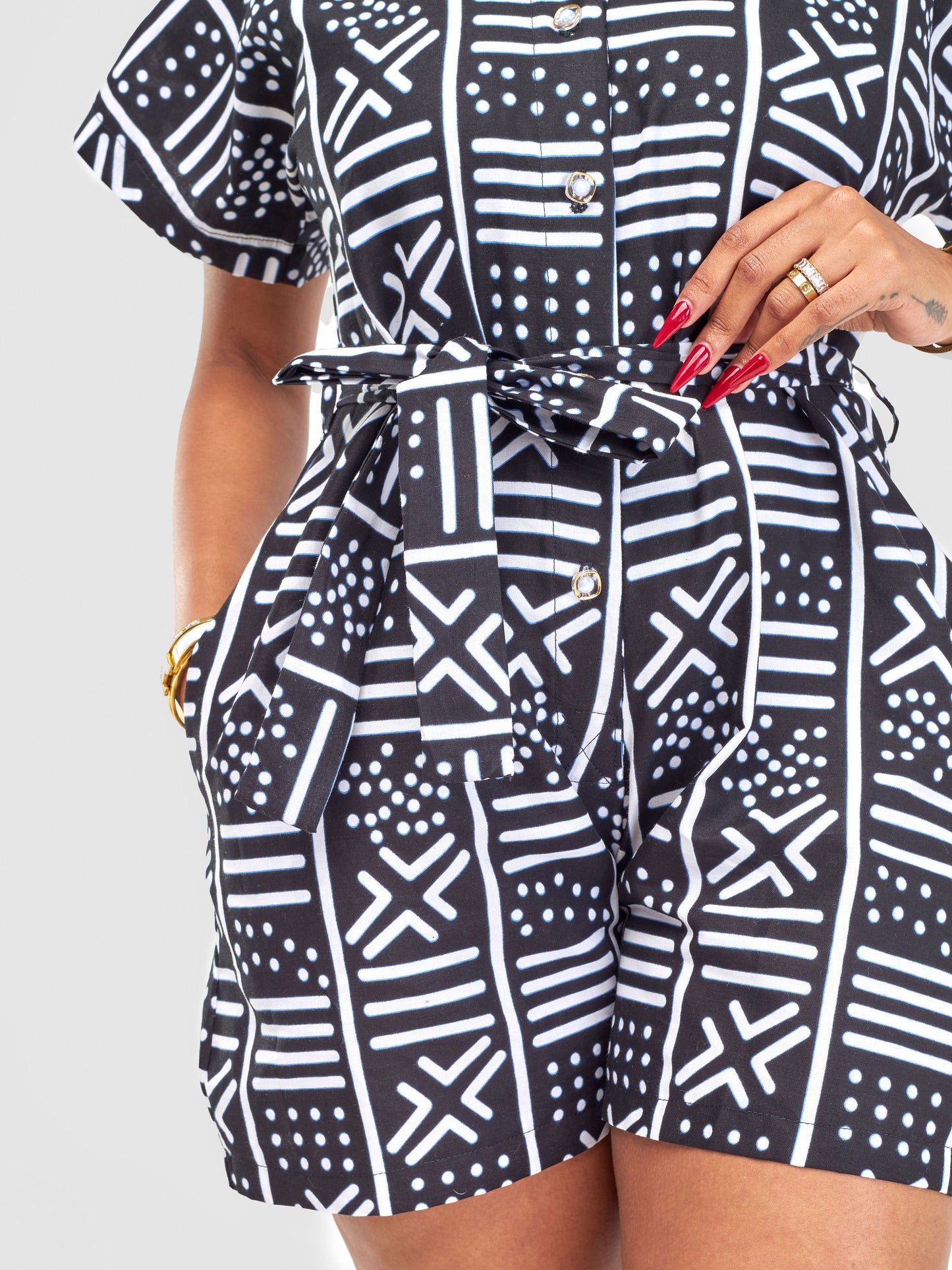 Zarina Fancy Romper- Black & White