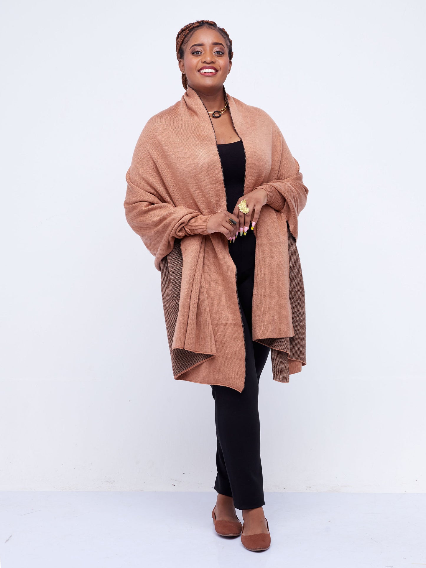 Elsie Glamour Zahra Hygge Shawl-Nude