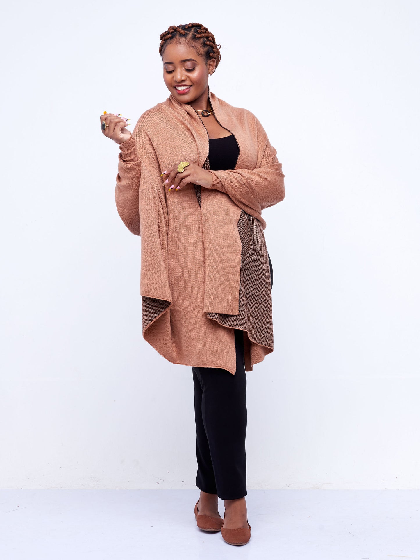 Elsie Glamour Zahra Hygge Shawl-Nude