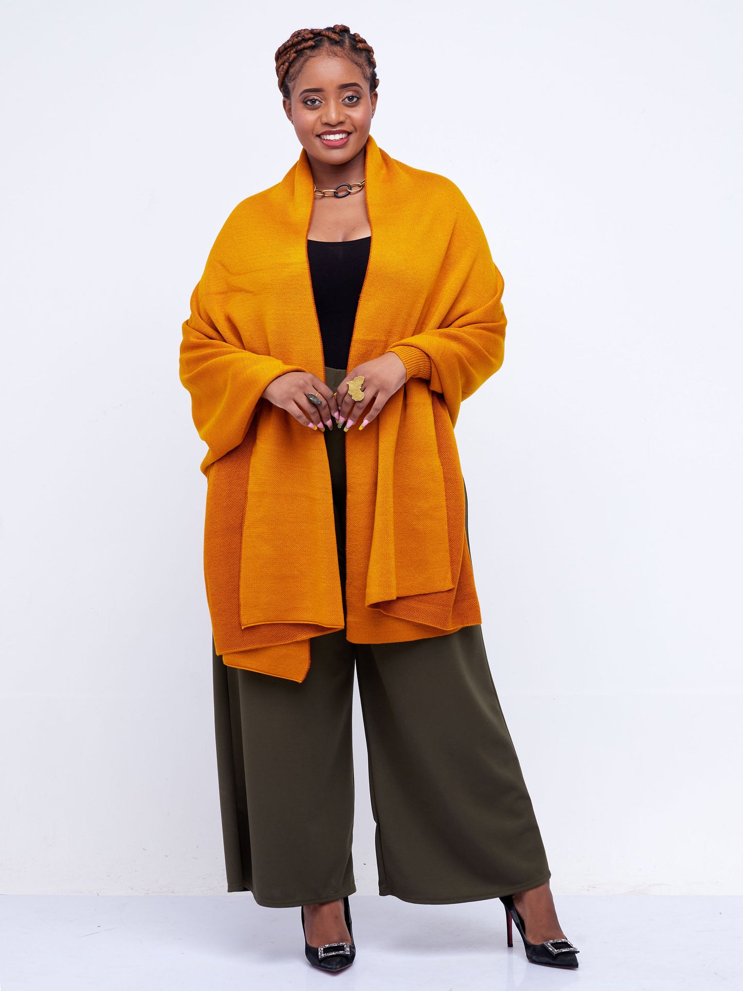 Elsie Glamour Zahra Hygge Shawl-Mustard