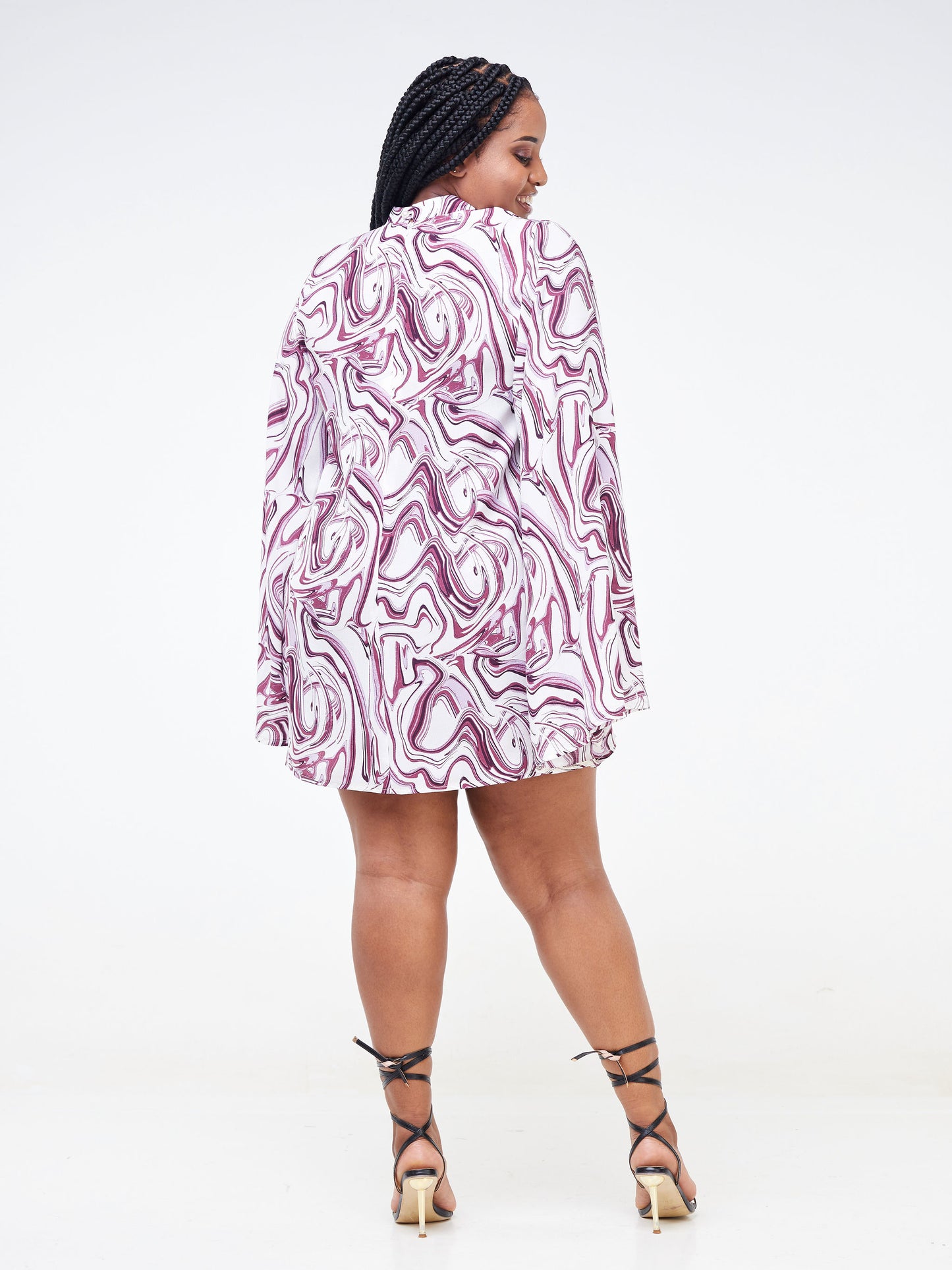 Ayanna Cape Dress - Floral White